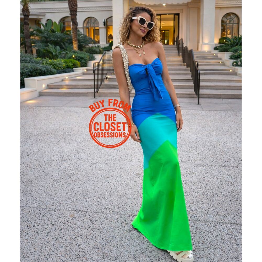 Mango x Simon Miller Colorblock Strapless Maxi Dress NWT - Picture 8 of 16